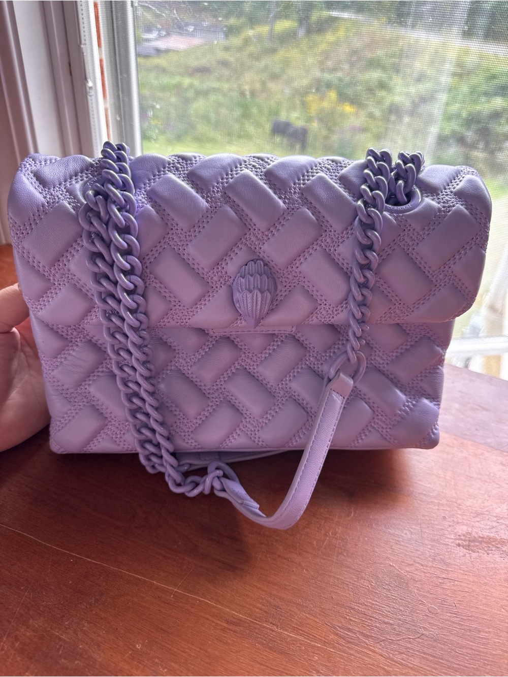 Kurt Geiger Lavender Quilted Chain-Shoulder Bag